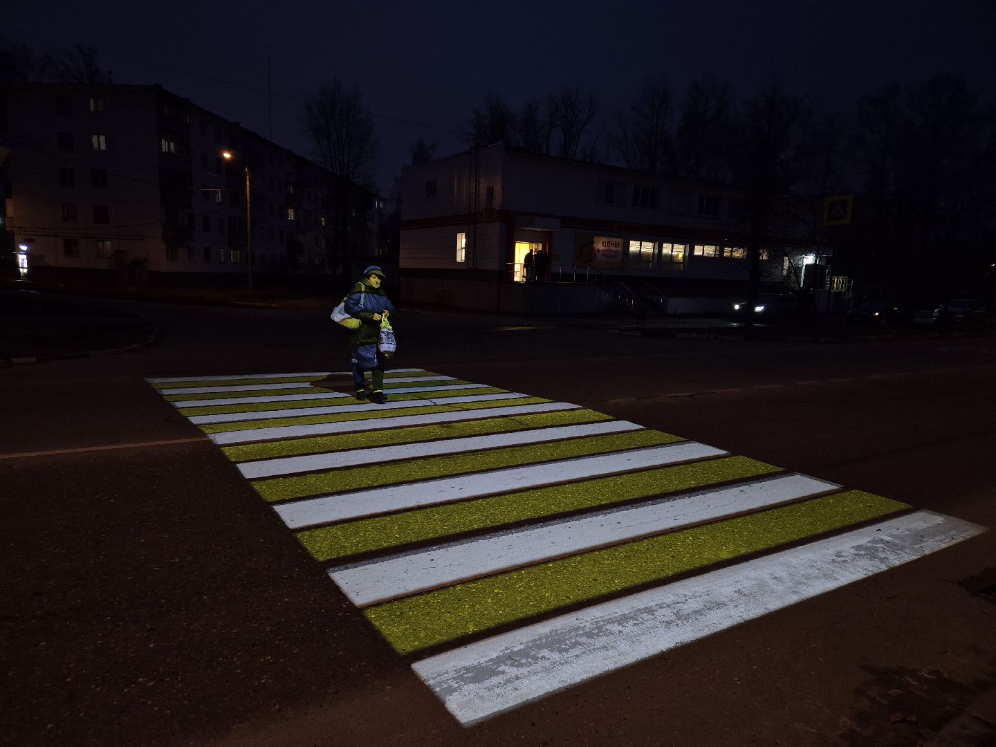 проекционная разметка, пешеходный переход, орехово-зуево,