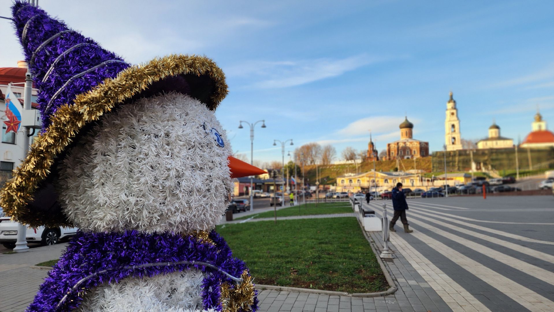 волоколамск, новогодние гирлянды, украшение города,