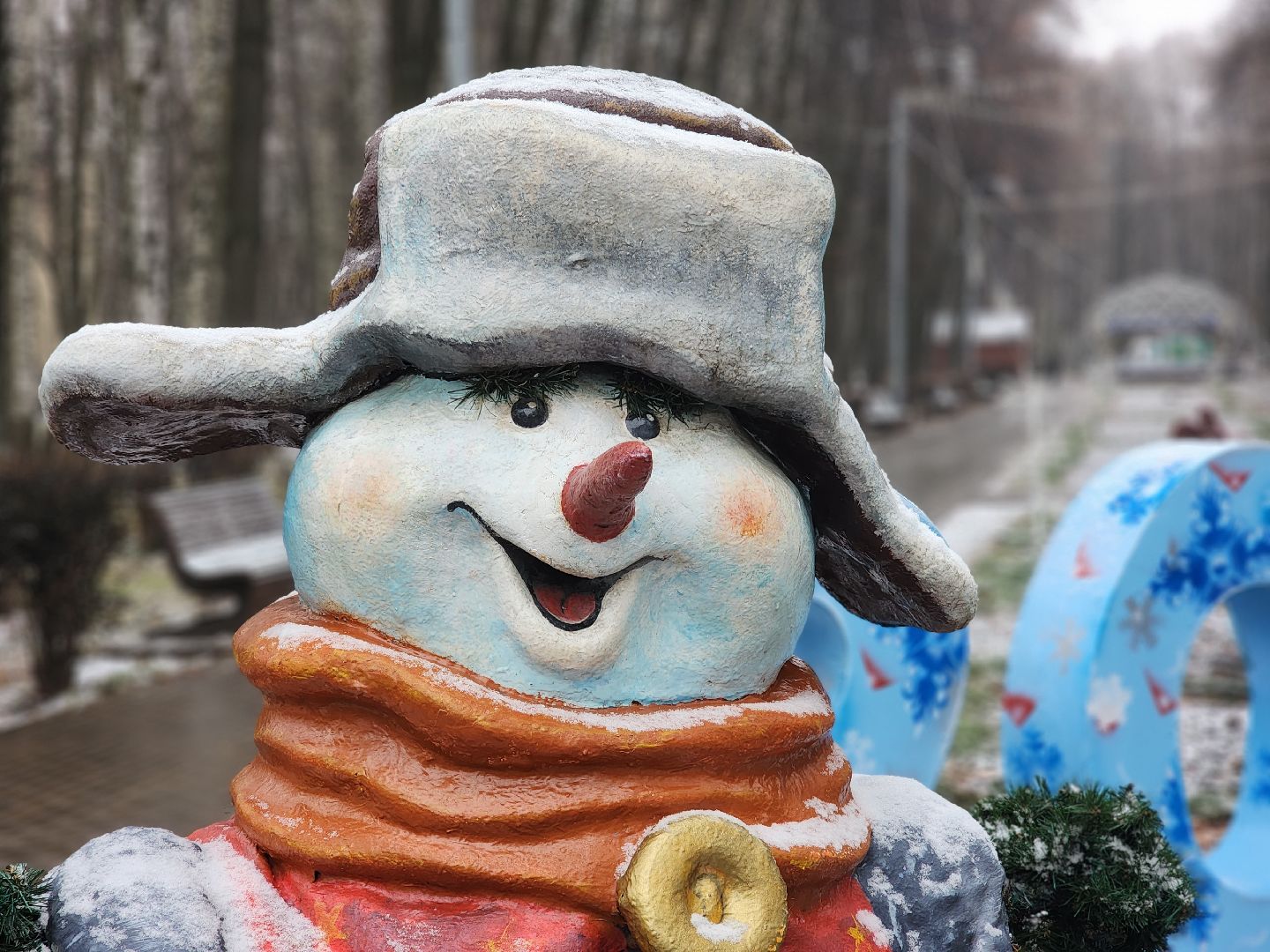 королёв, зима в подмосоковье, центральный городской парк в королеве , цдк имени калинина,
