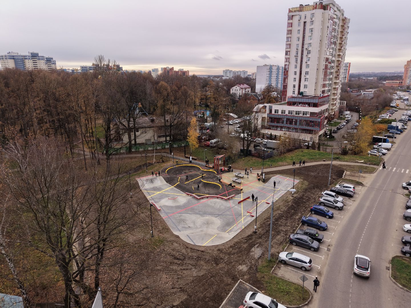 видео с коптера, скейт-площадка, скейт-площадка ленинский,