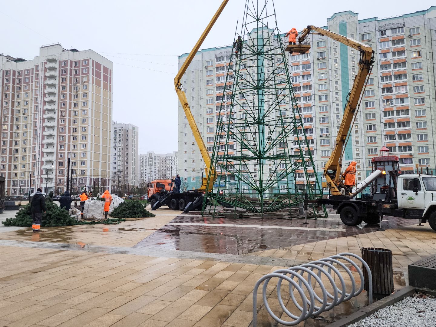 Подольск, Новогодняя елка, Благоустройство, Украшение города, подольский комбинат благоустройства,