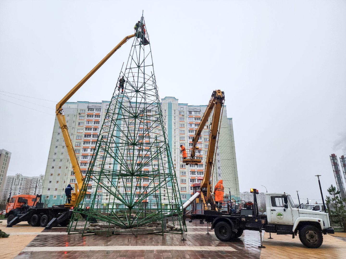 Подольск, Новогодняя елка, Благоустройство, Украшение города, подольский комбинат благоустройства,