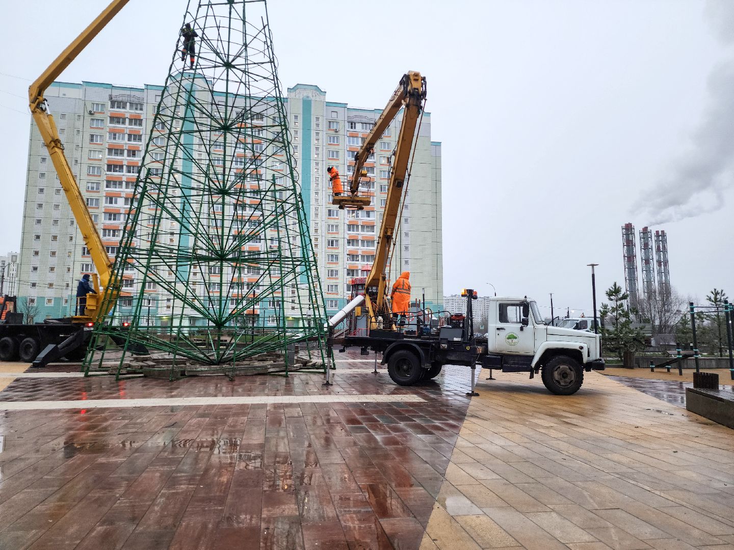 Подольск, Новогодняя елка, Благоустройство, Украшение города, подольский комбинат благоустройства,