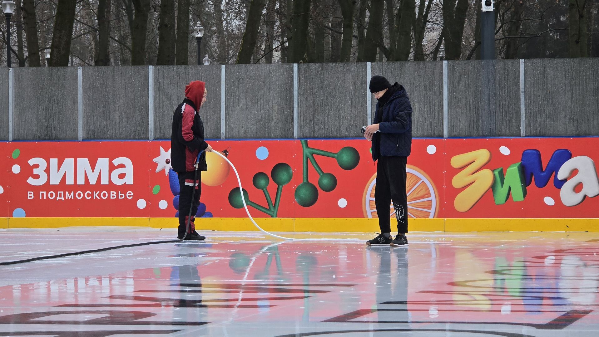 Коломна, каток,подготовка к зимнему сезону,