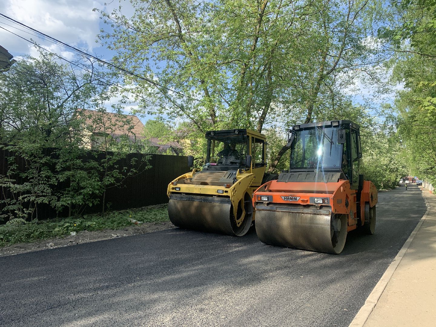 Балашиха, Подмосковье, ремонт дорог, улица Лесные Поляны, укладка асфальта