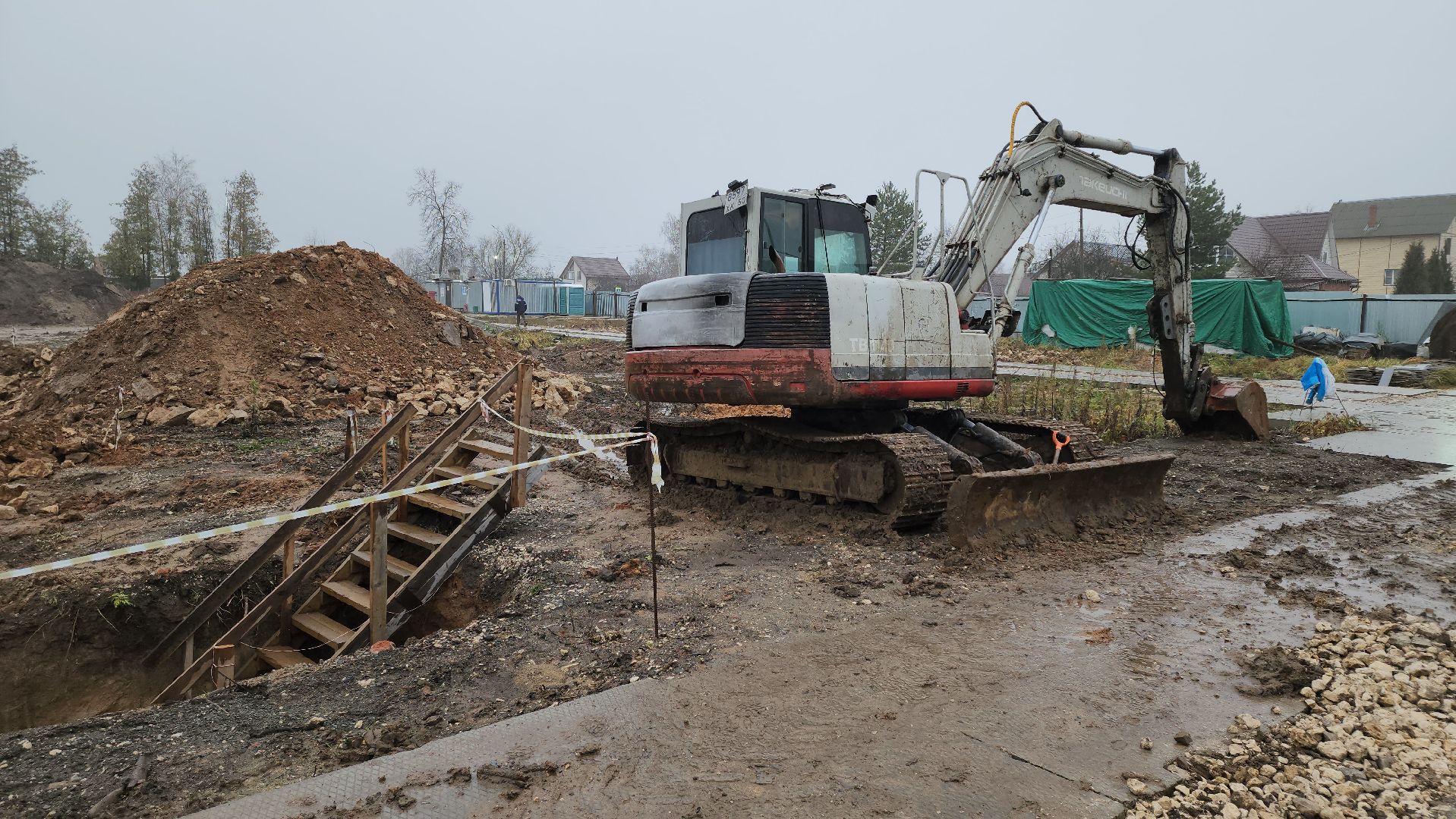 кашира, строительство, фок, ледовая арена, земляные работы, экскаватор,