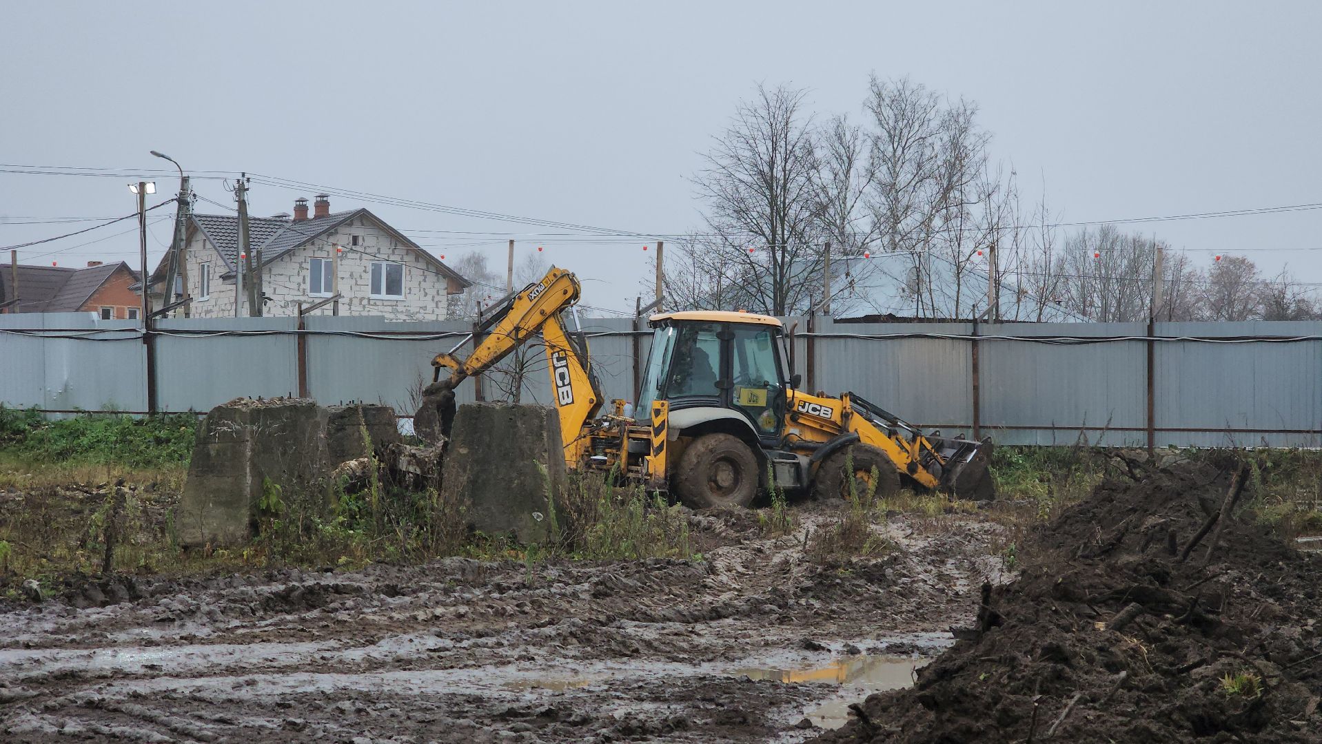 кашира, строительство, фок, ледовая арена, земляные работы, экскаватор,