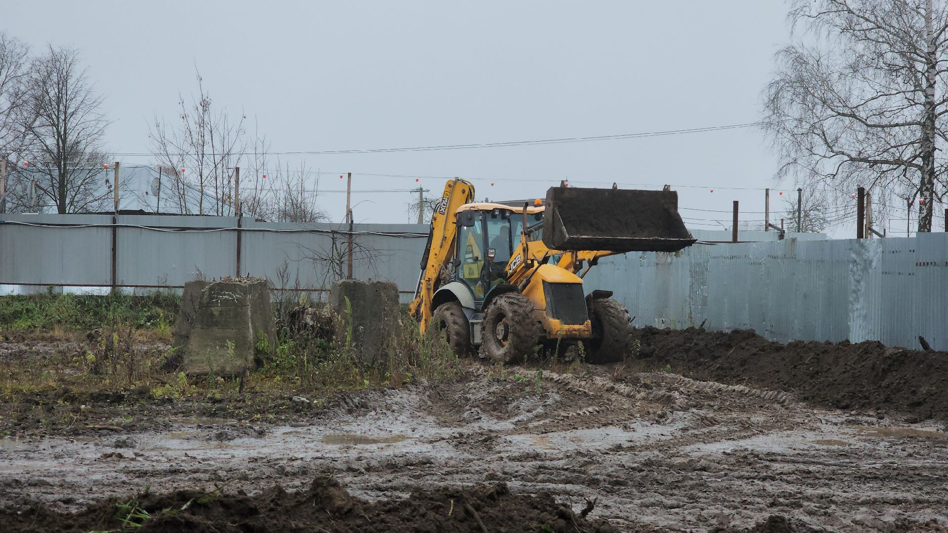 кашира, строительство, фок, ледовая арена, земляные работы, экскаватор,