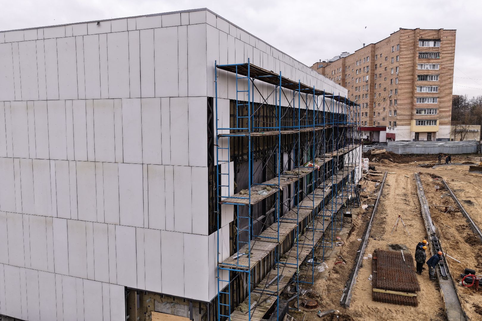 видео с коптера, гимназия 6 в солнечногорске,