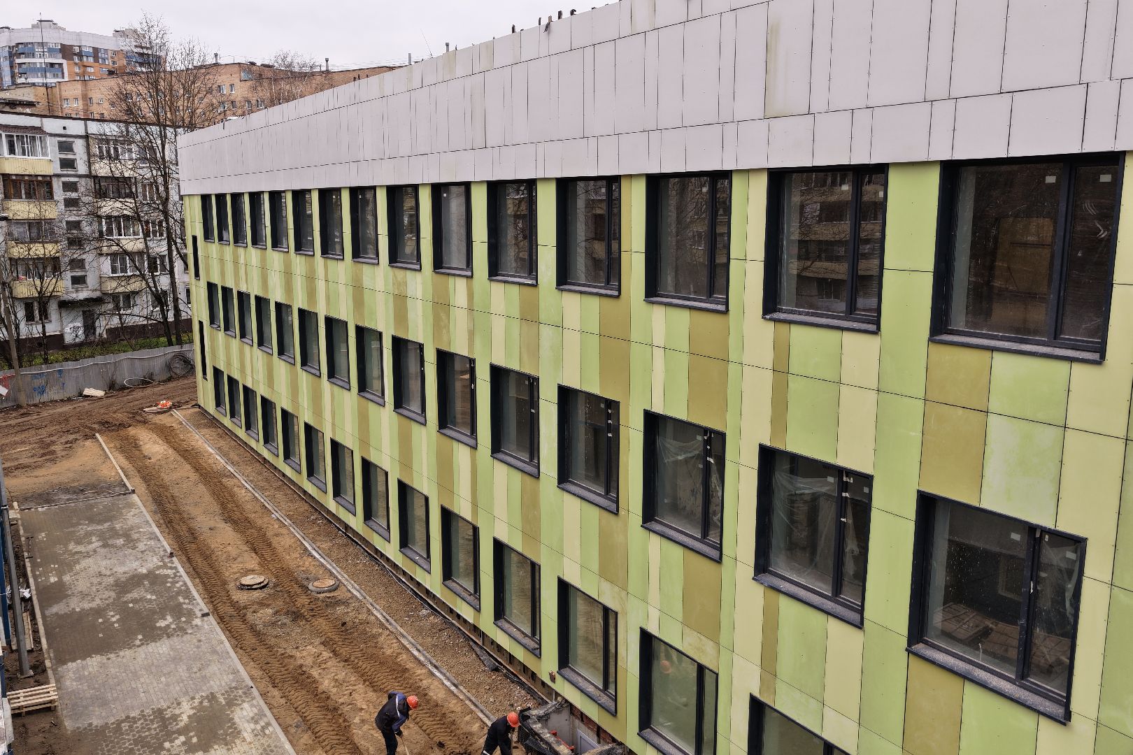 видео с коптера, гимназия 6 в солнечногорске,