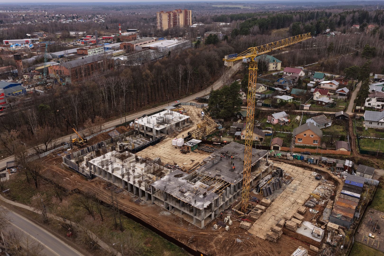видео с коптера, дом в поварово, дом для переселенцев солнечногорск,