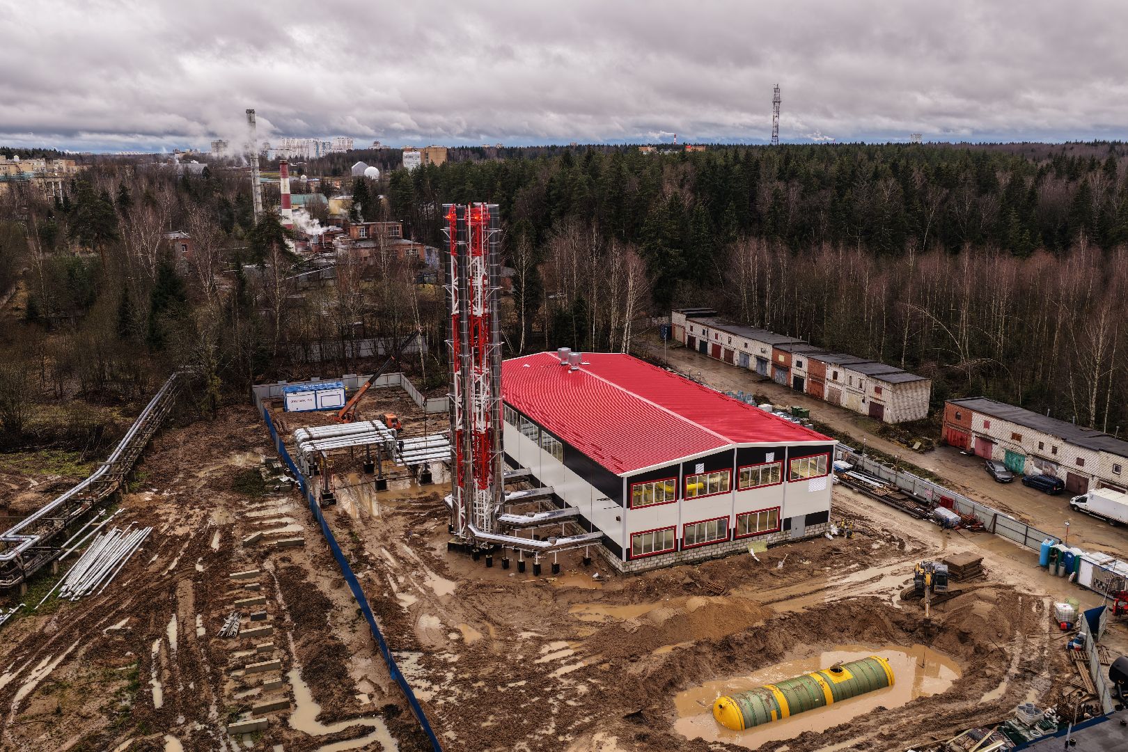 видео с коптера, котельная в солнечногорске, новая котельная,