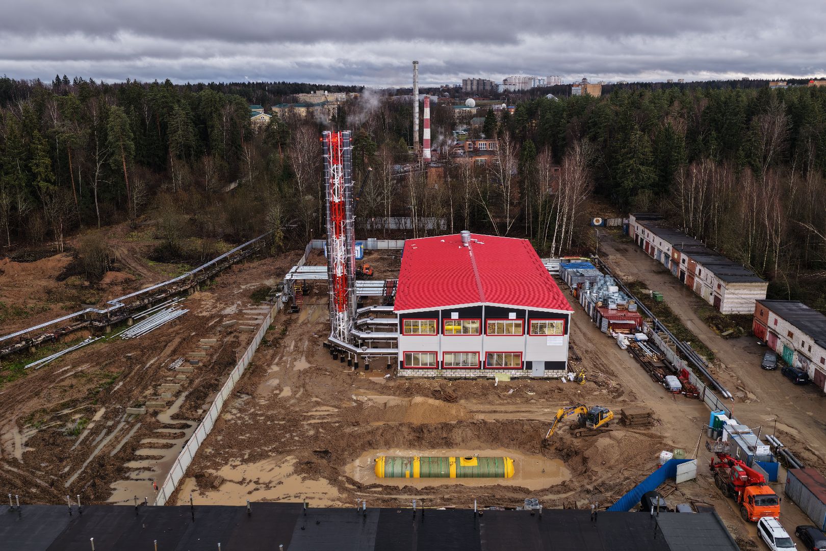 видео с коптера, котельная в солнечногорске, новая котельная,