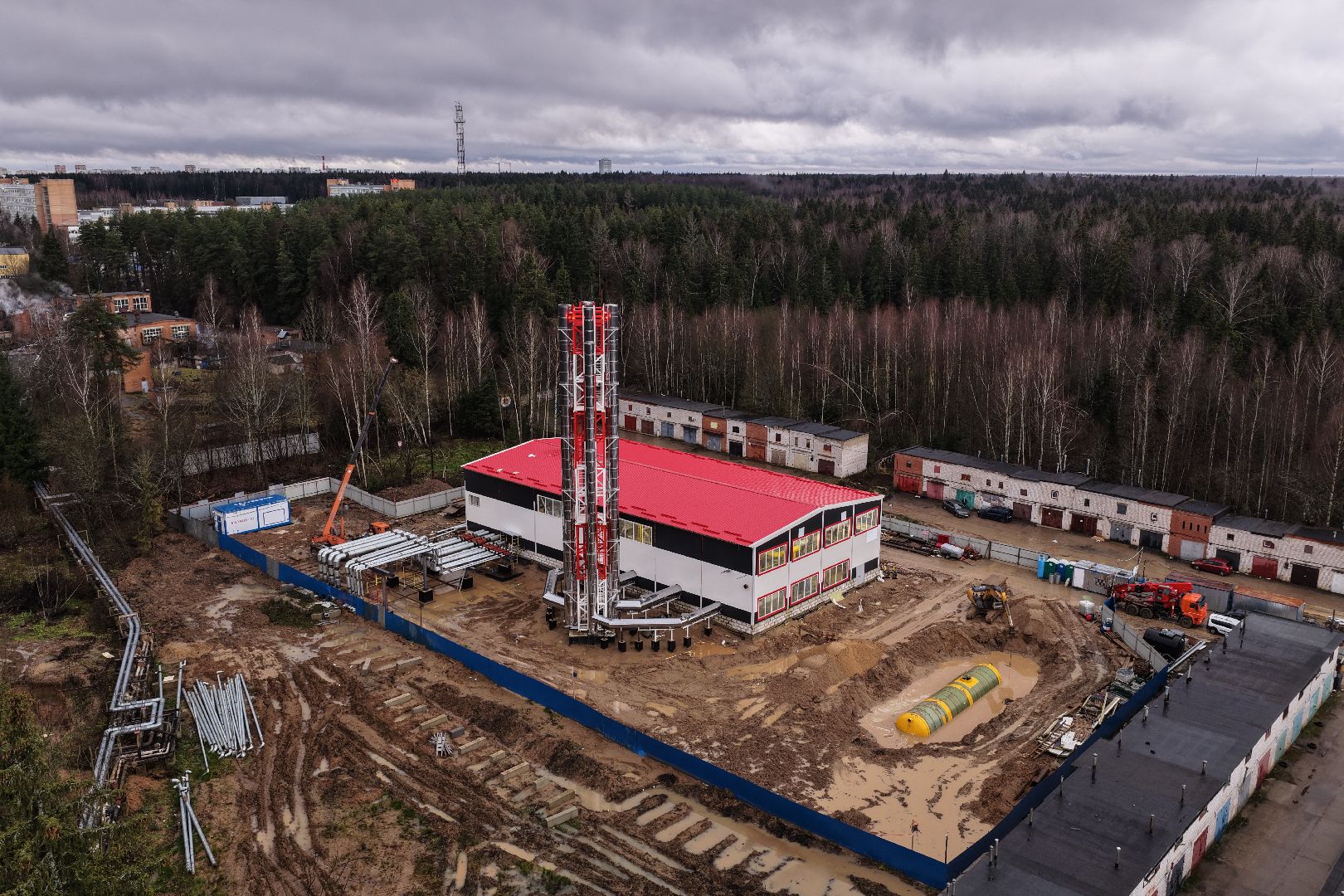 видео с коптера, котельная в солнечногорске, новая котельная,