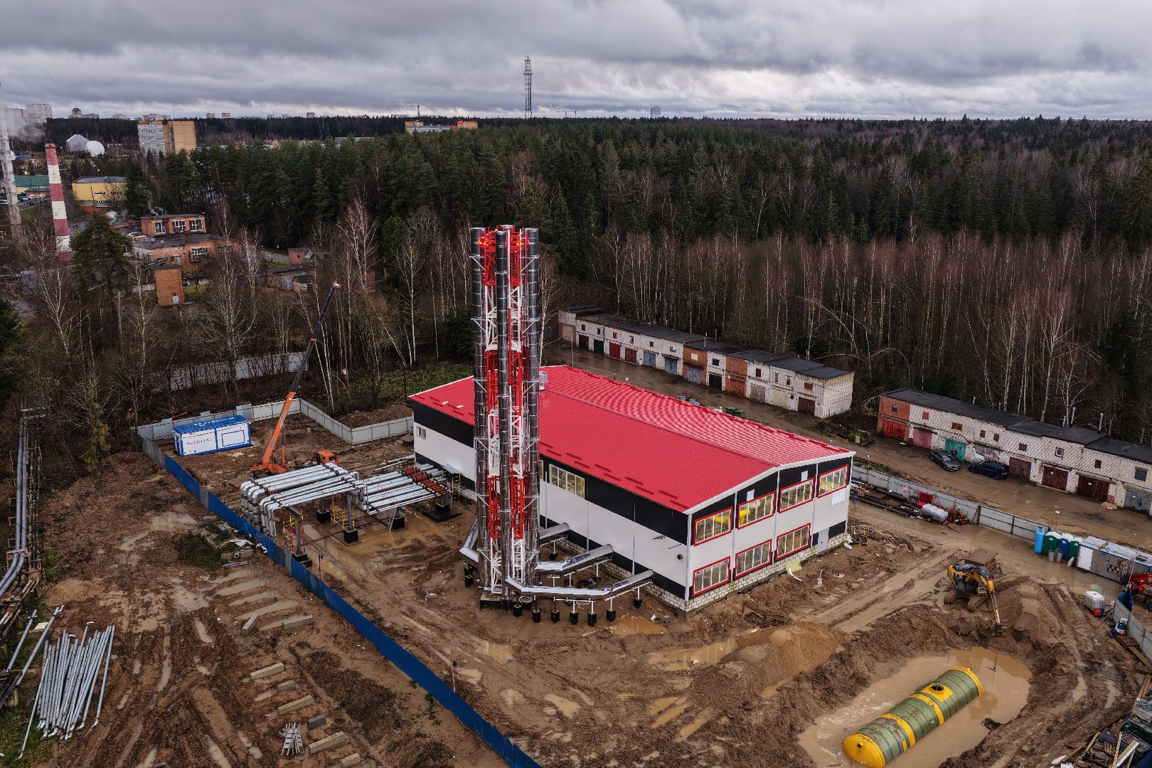 видео с коптера, котельная в солнечногорске, новая котельная,