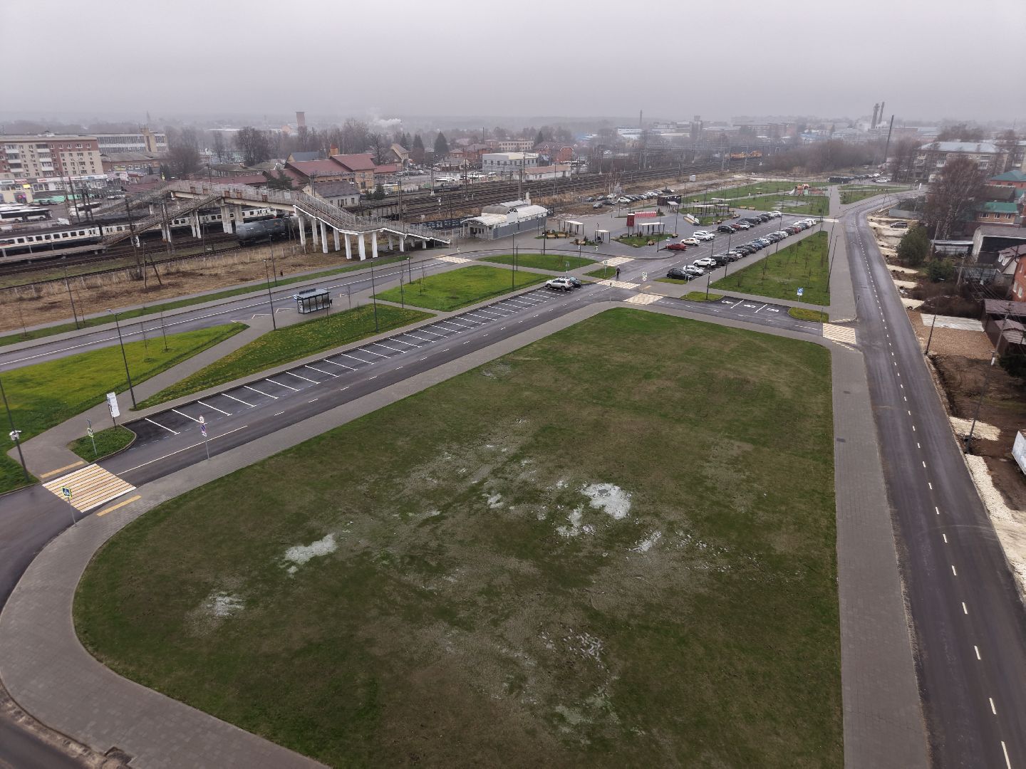 видео с коптера, привокзальная площадь павловский посад, благоустройство в павлово-посадском,