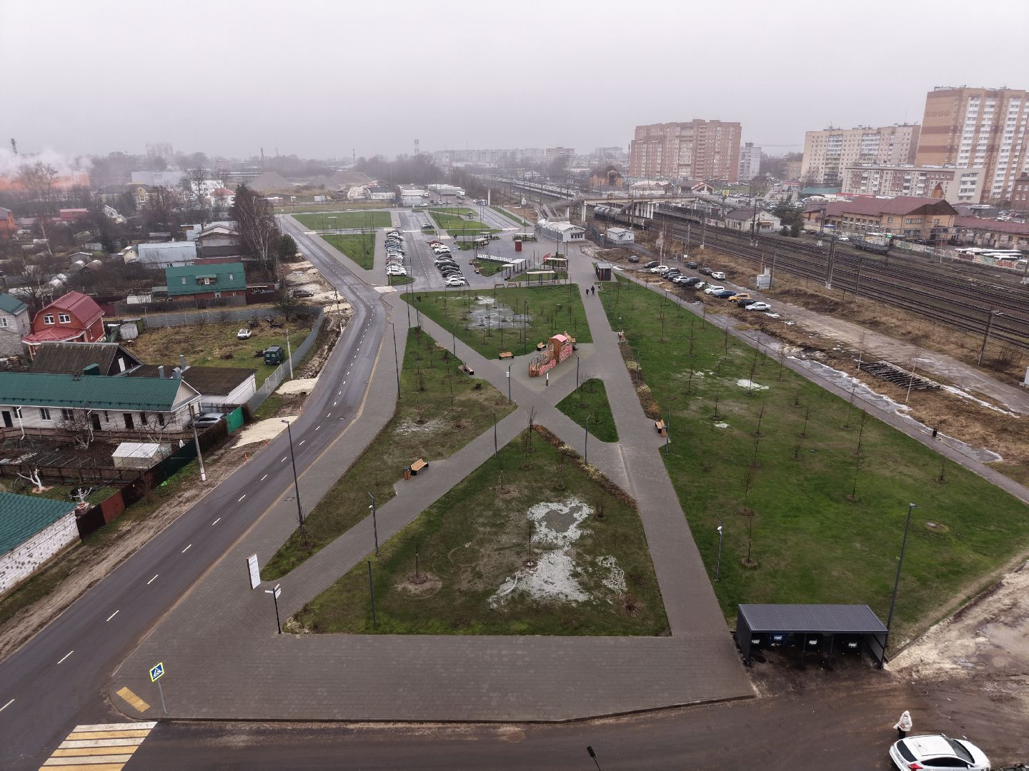 видео с коптера, привокзальная площадь павловский посад, благоустройство в павлово-посадском,