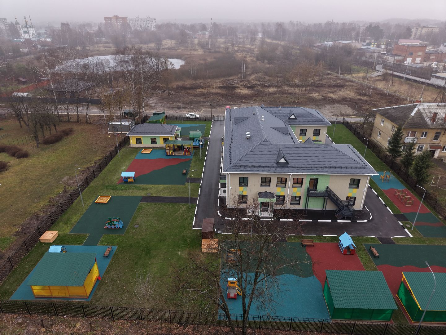 видео с коптера, детский сад 15 павловский посад,