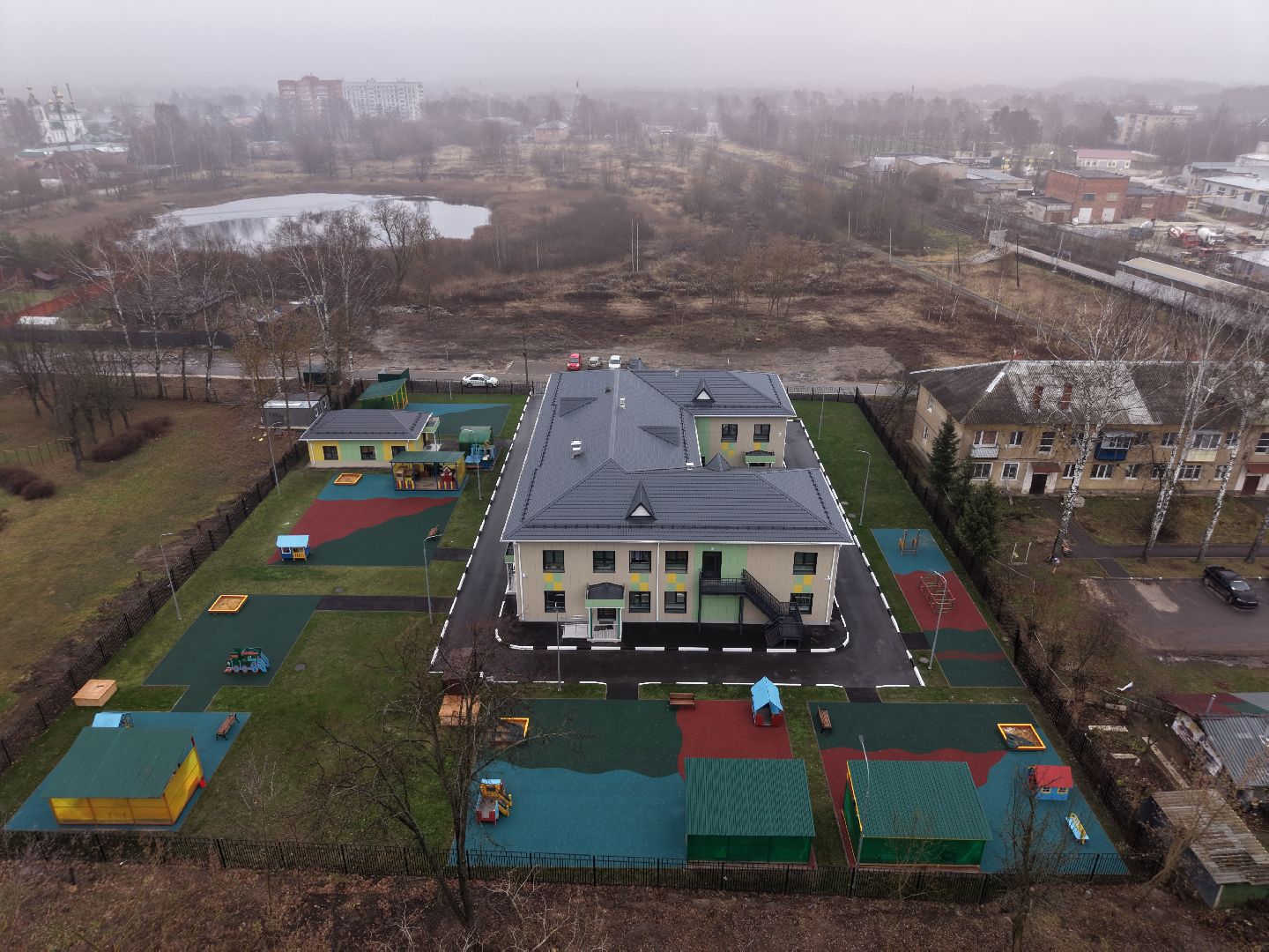 видео с коптера, детский сад 15 павловский посад,