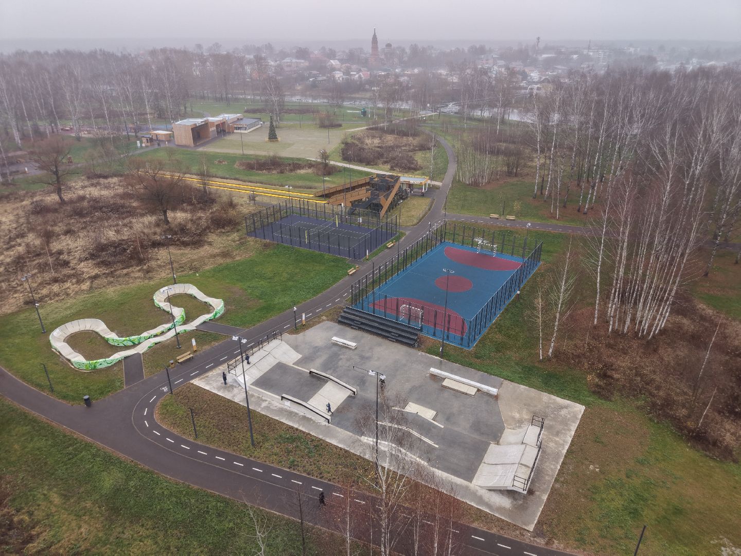 видео с коптера, парк меленки, благоустройство павлово-посадский,