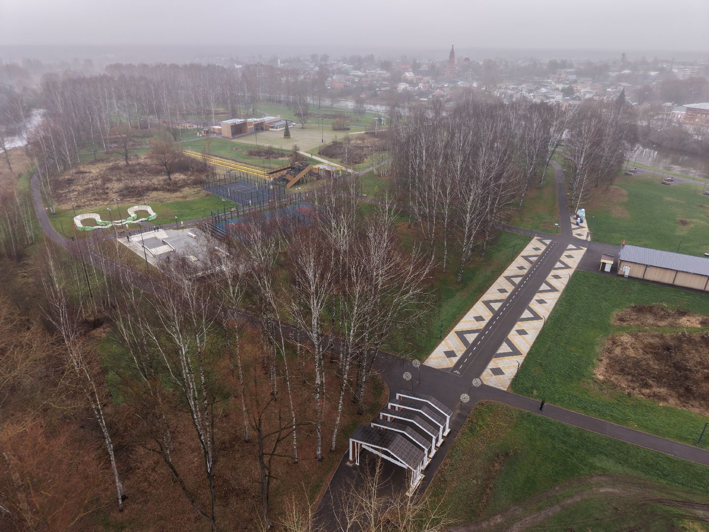 видео с коптера, парк меленки, благоустройство павлово-посадский,