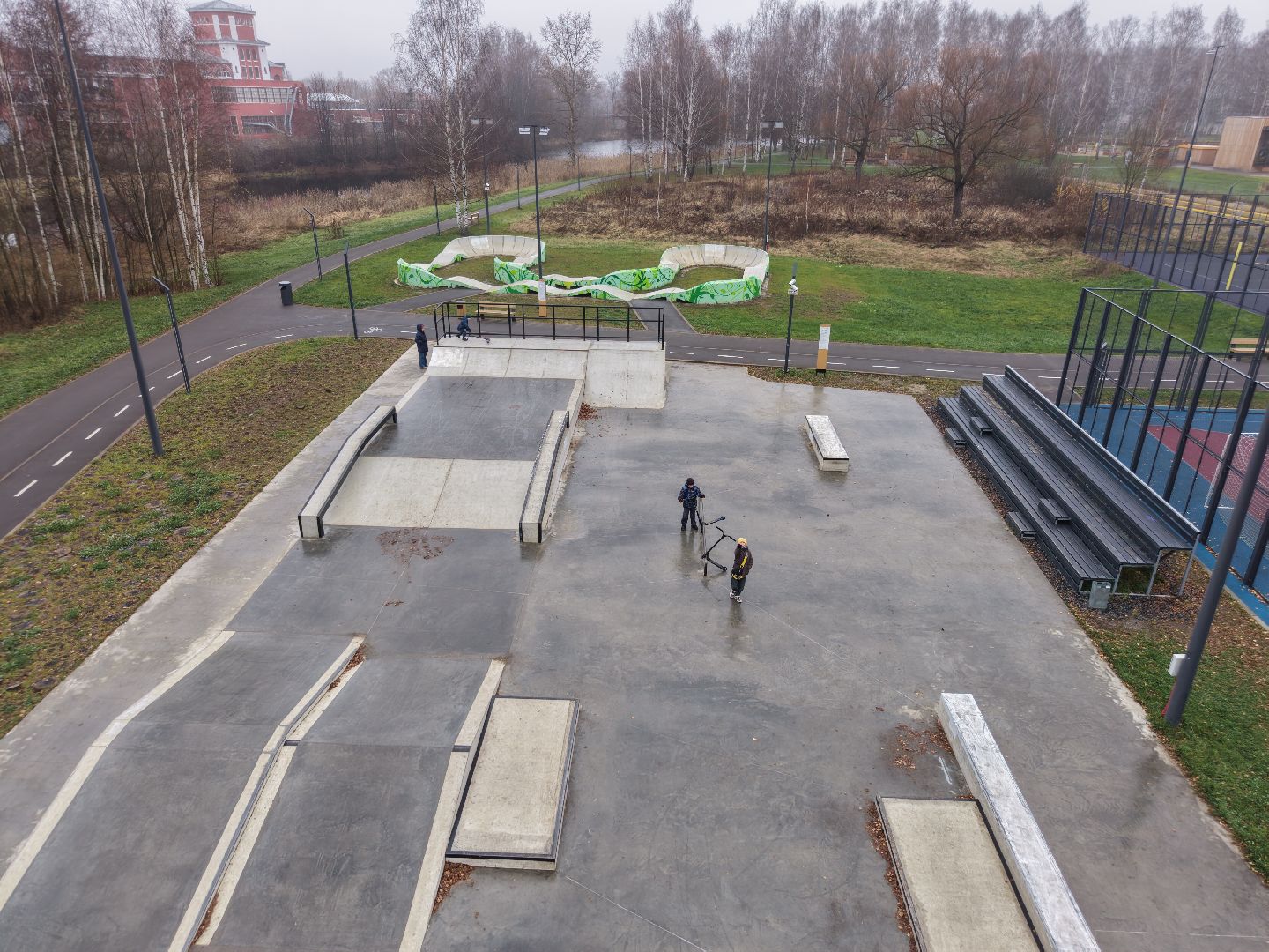 видео с коптера, парк меленки, благоустройство павлово-посадский,
