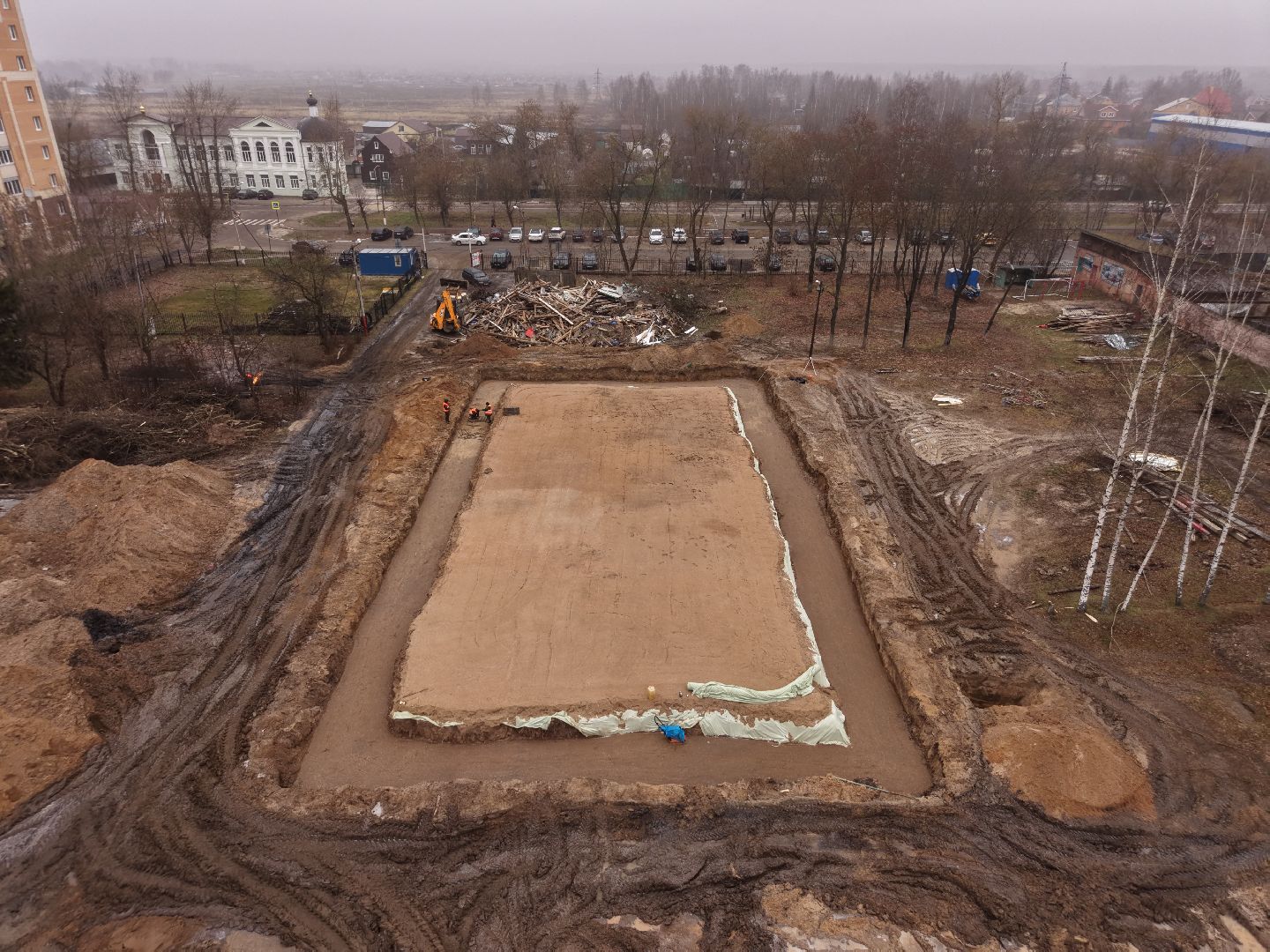 видео с коптера, стадион Филимоновский,стадион Филимоновский в Павловском Посаде,