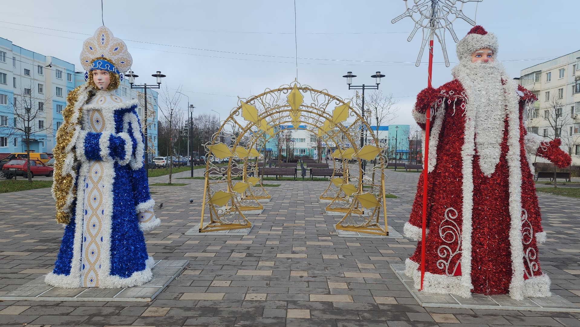 волоколамск, зима в подмомсковье, украшение города,