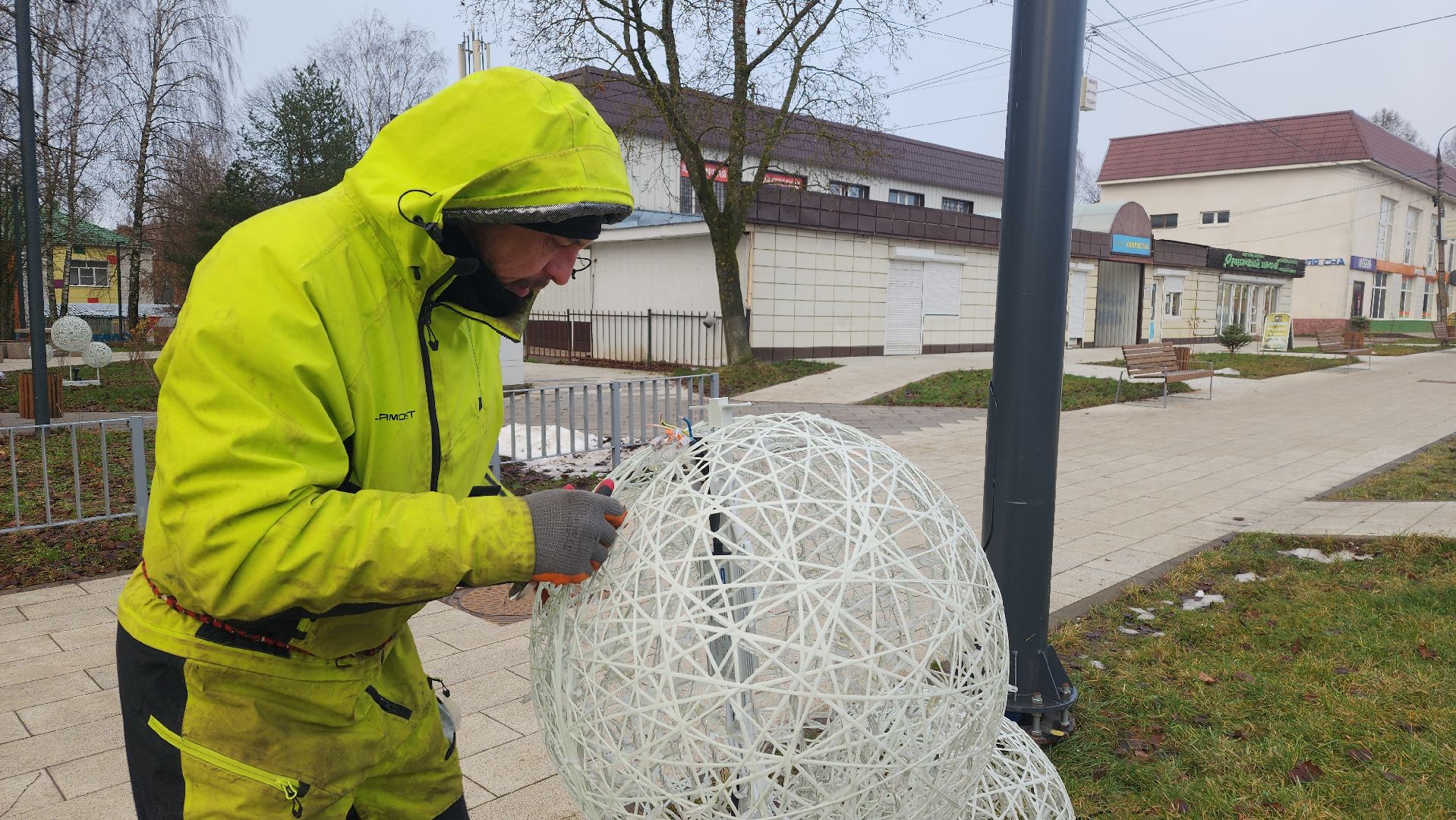 волоколамск, зима в подмомсковье, украшение города,