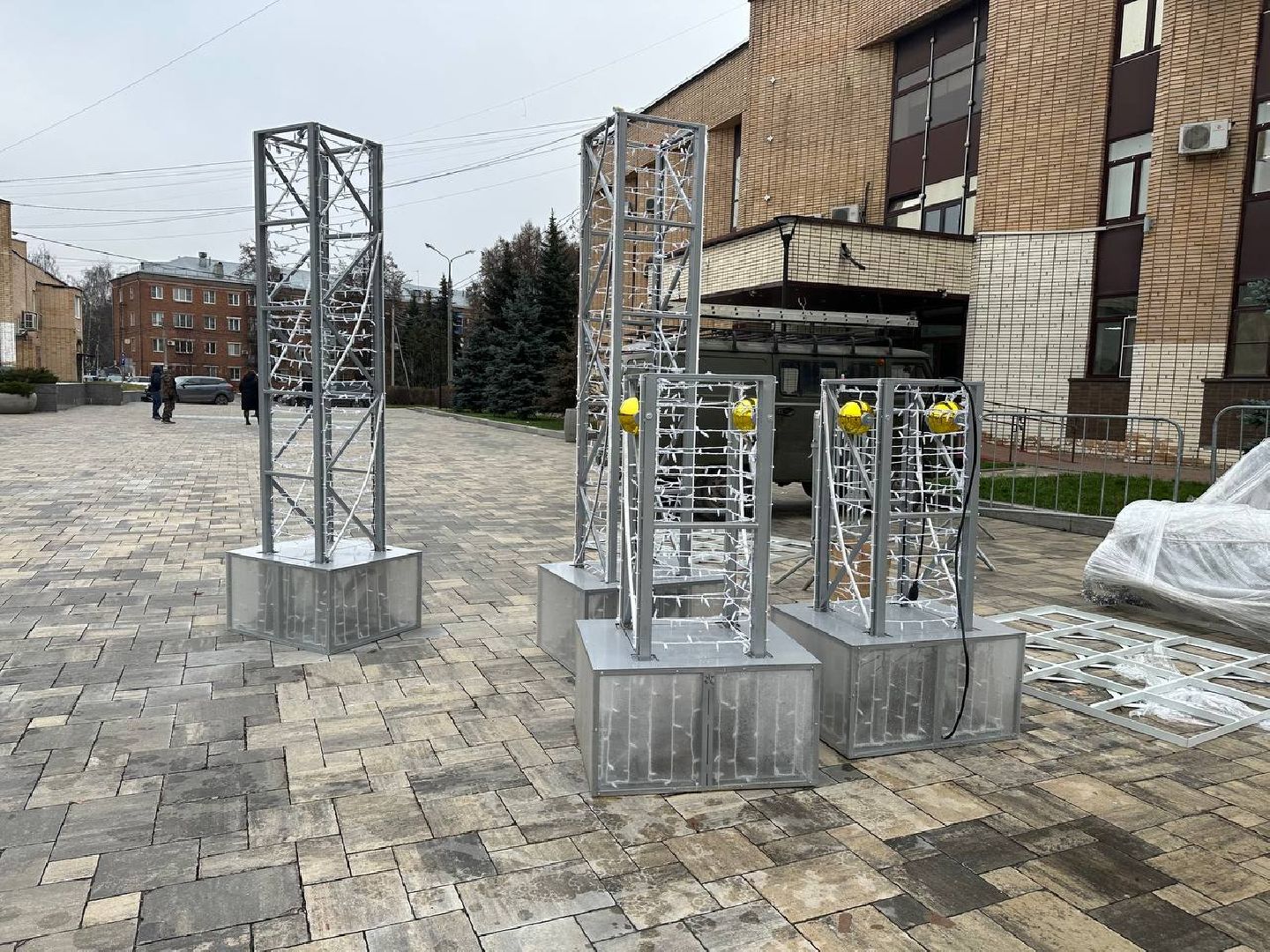 зима в подмосковье, домодедово, новогодняя елка,