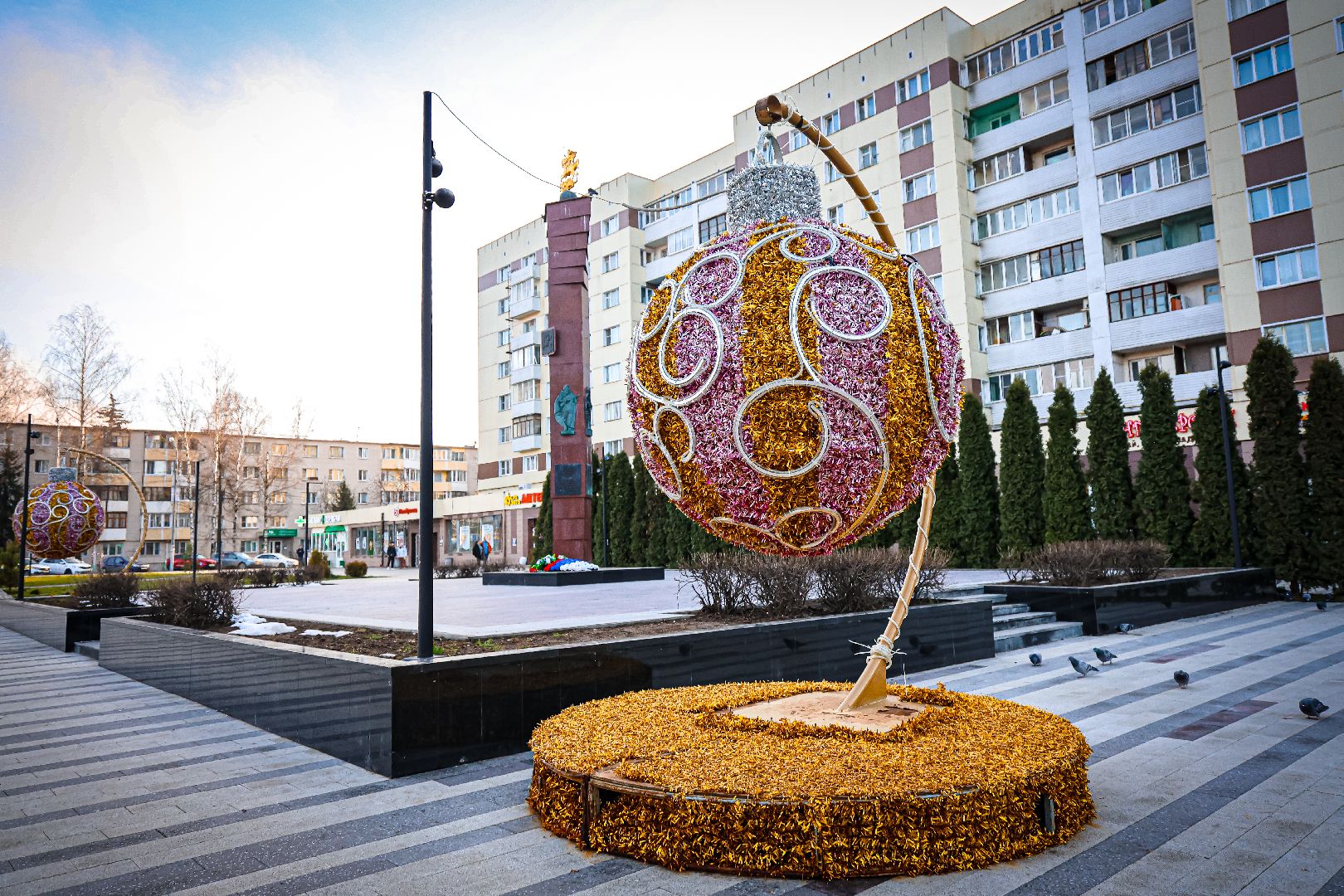 клин, общество, зима в подмомсковье, благоустройство, украшение города к новому году,