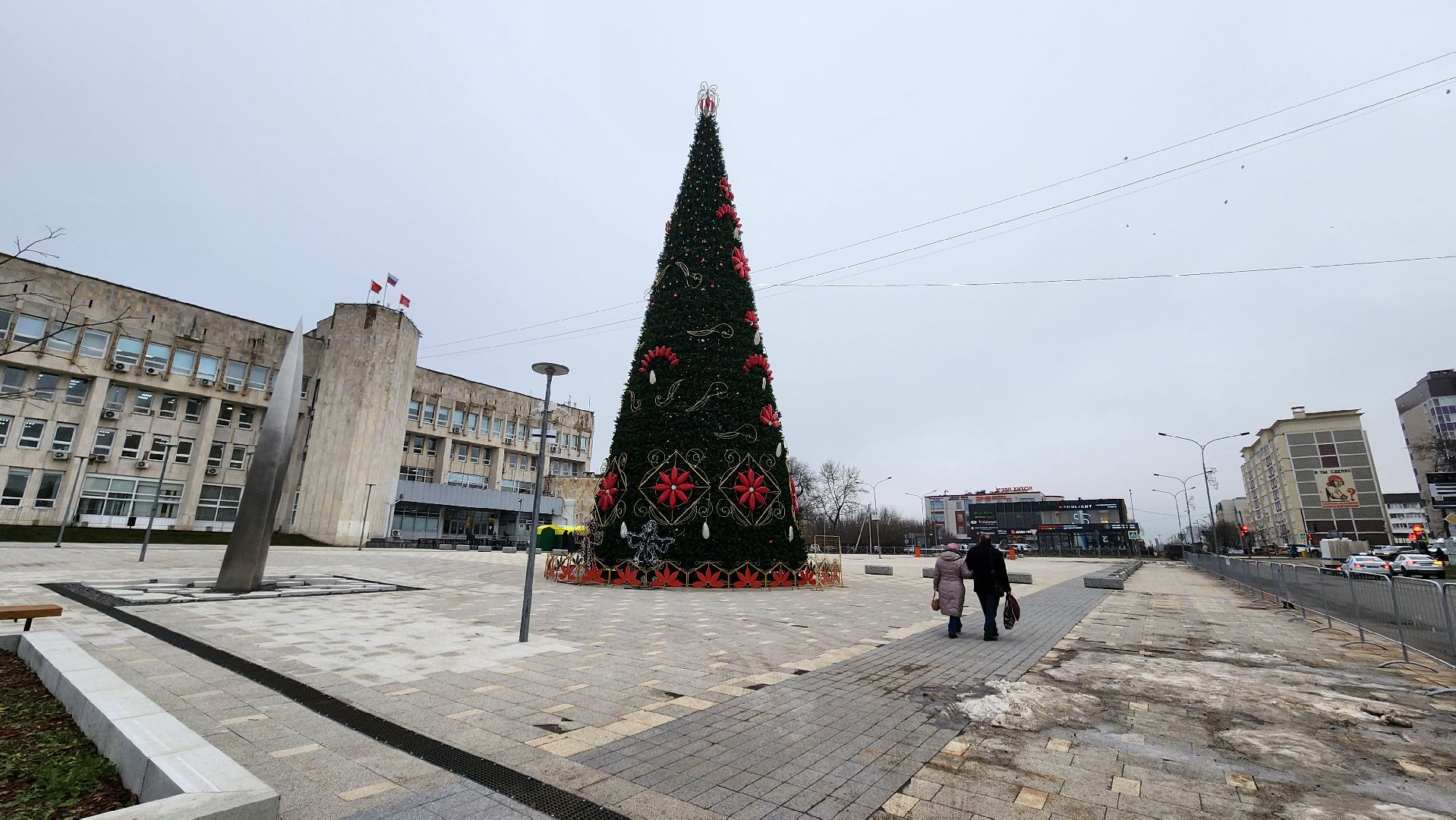 Руза, первый день зимы, украшение города к новому году, благоустройство,