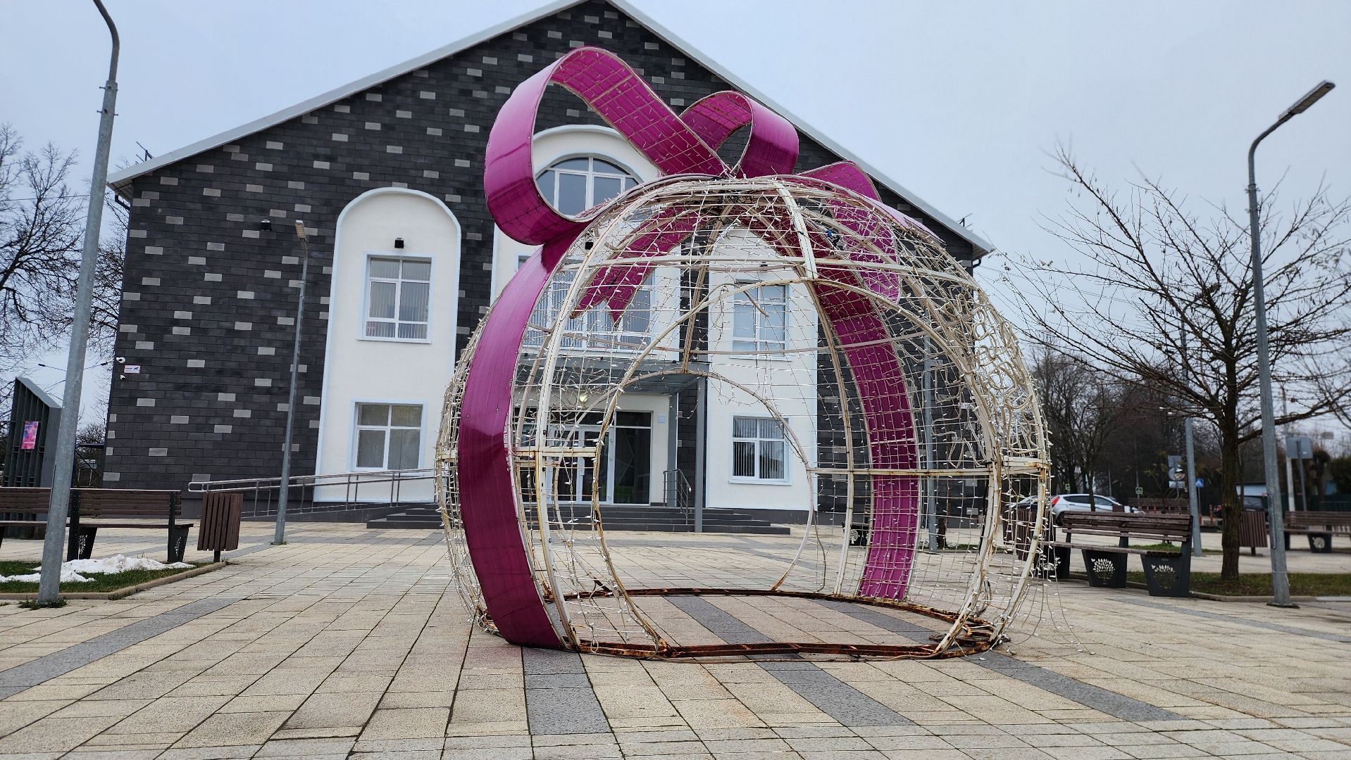 Руза, первый день зимы, украшение города к новому году, благоустройство,