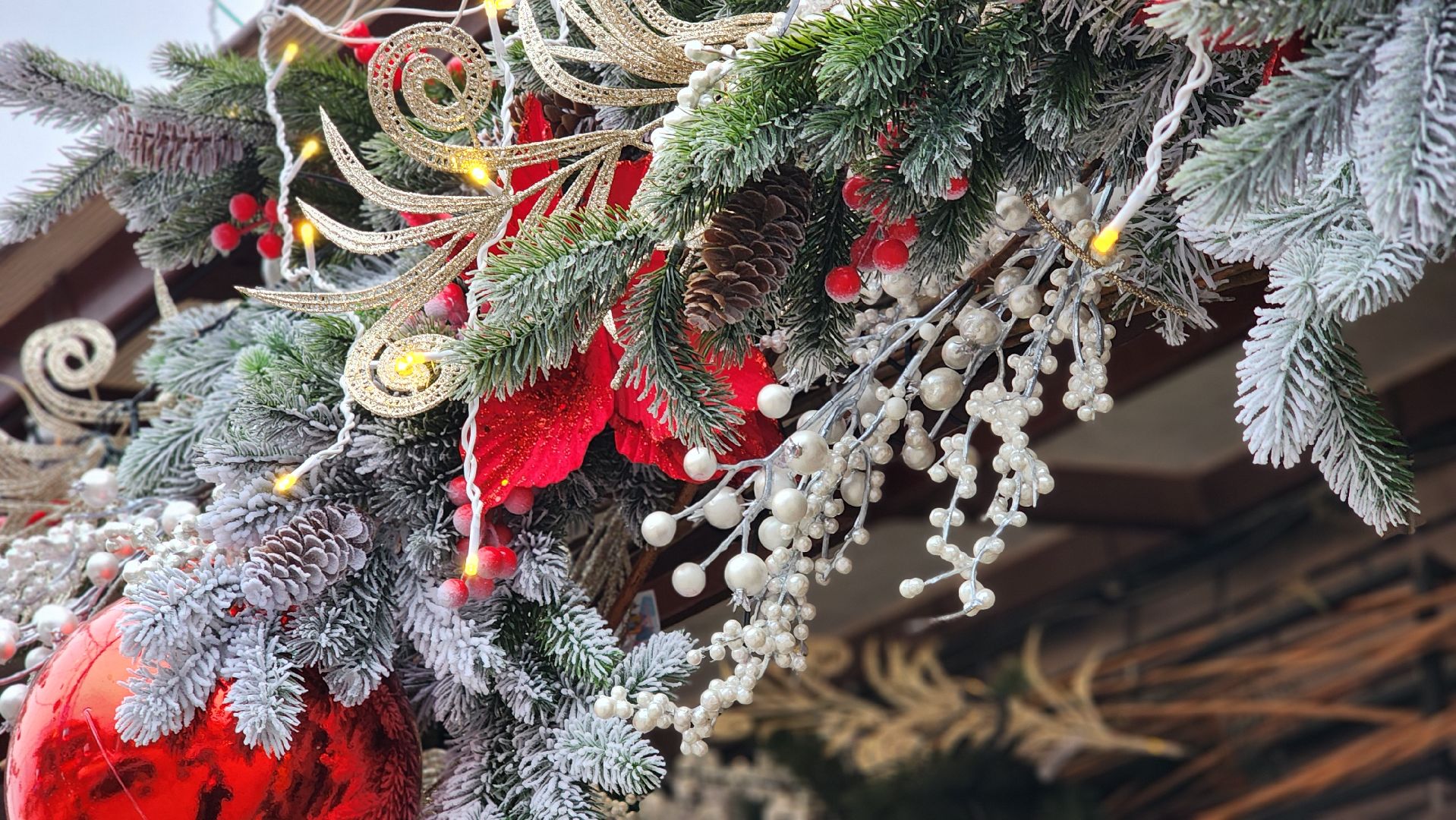 Руза, первый день зимы, украшение города к новому году, благоустройство,