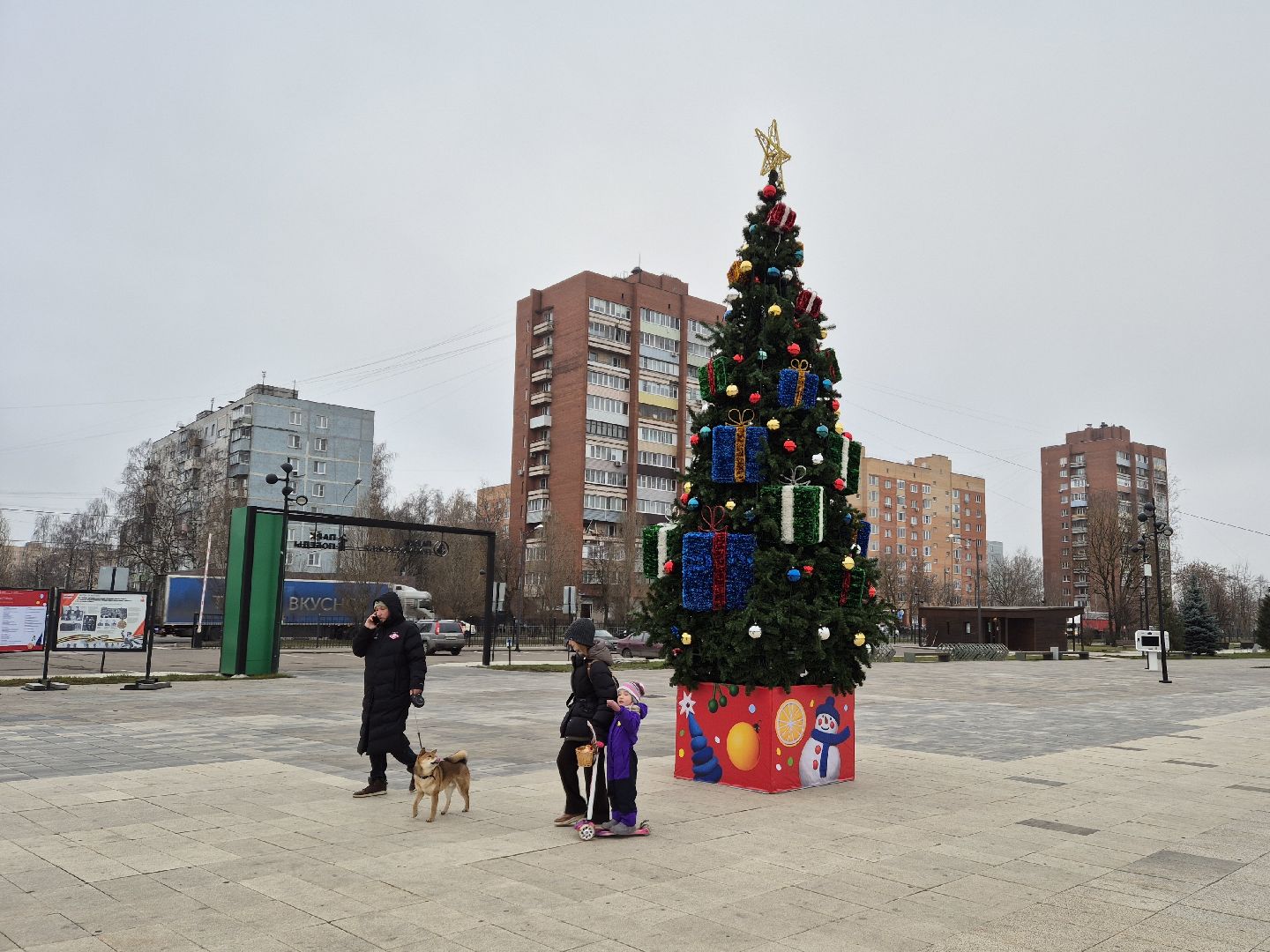 орехово-зуево, зима в подмомсковье, новогоднее оформление,