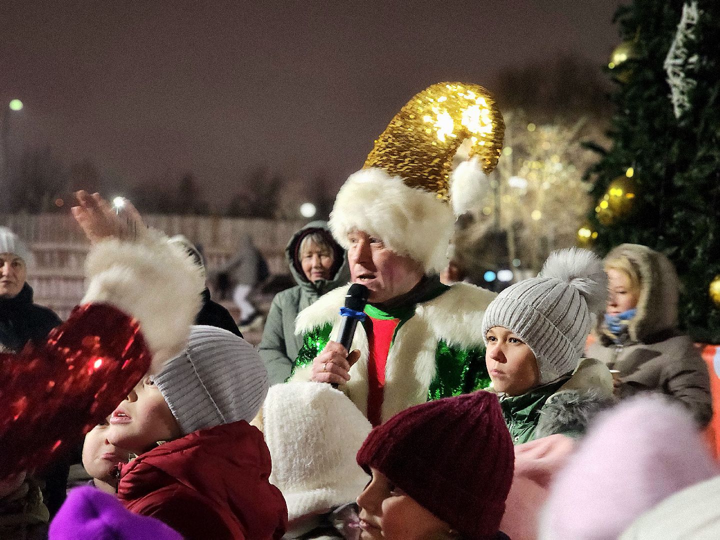 новый год, ёлка, открытие сезона, Парк, гуляние в парке,