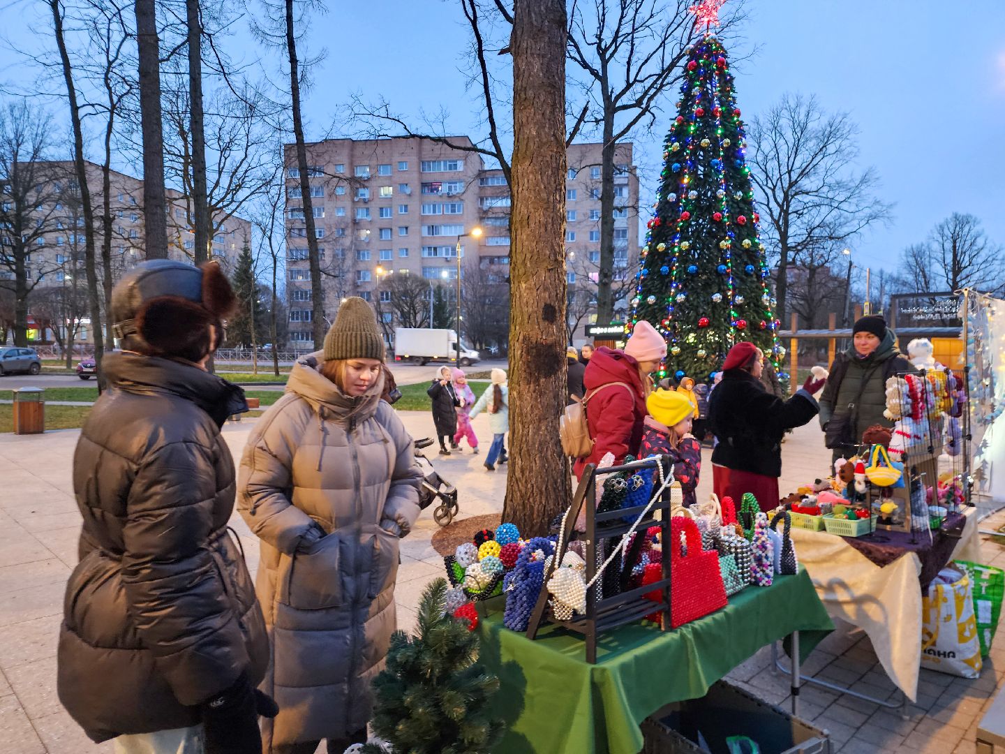 Подольск, Парк дубрава, Открытие зимнего сезона, Зажгли елку,