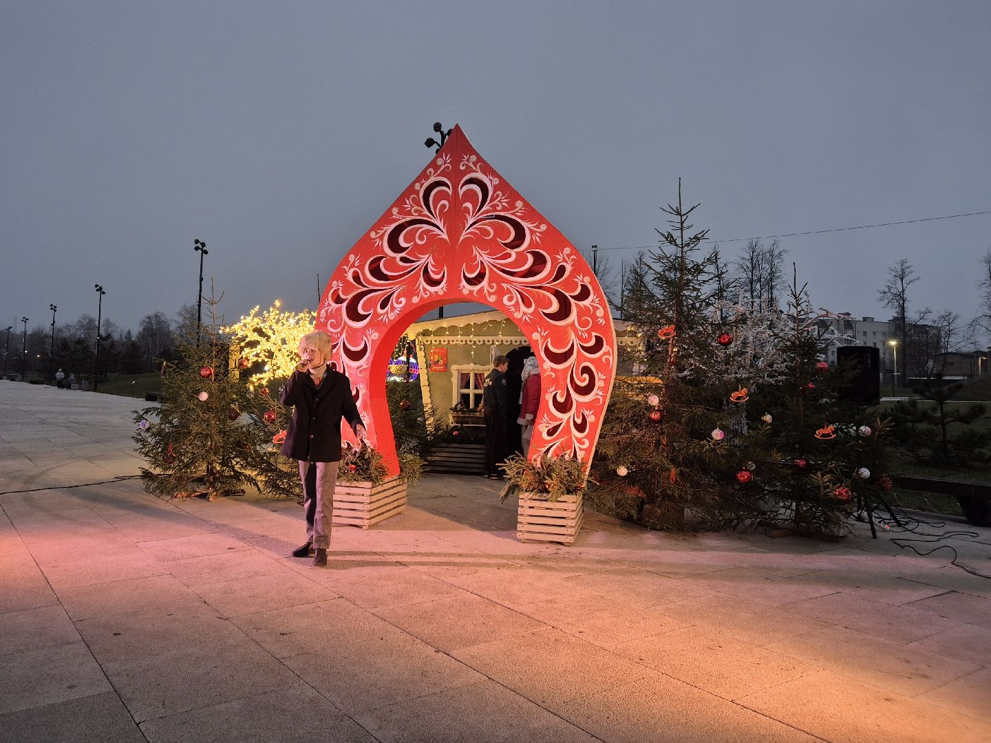 зима в подмосковье, орехово-зуевский округ, ликино-дулево, концерт в парке,