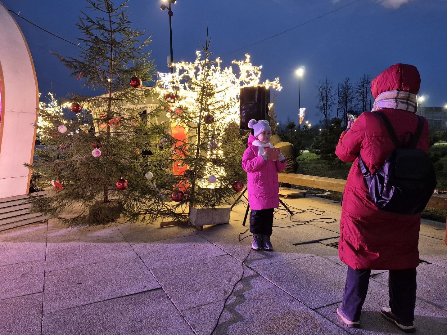 зима в подмосковье, орехово-зуевский округ, ликино-дулево, концерт в парке,
