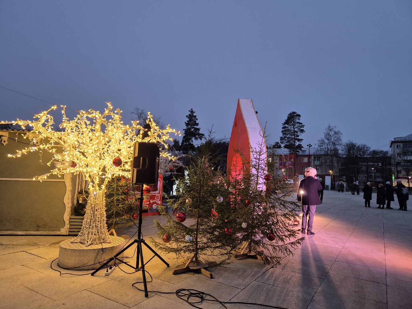 зима в подмосковье, орехово-зуевский округ, ликино-дулево, концерт в парке,