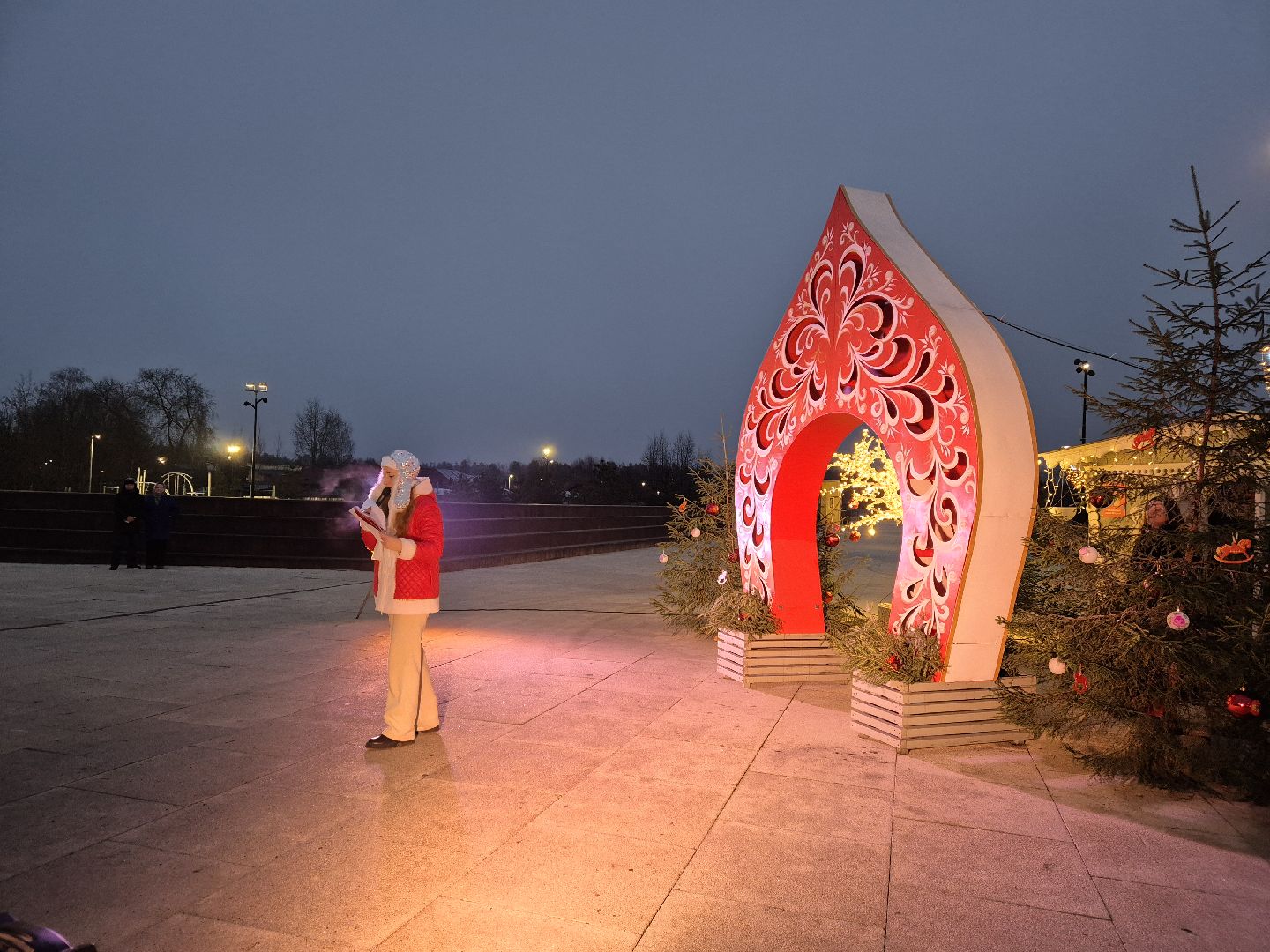 зима в подмосковье, орехово-зуевский округ, ликино-дулево, концерт в парке,