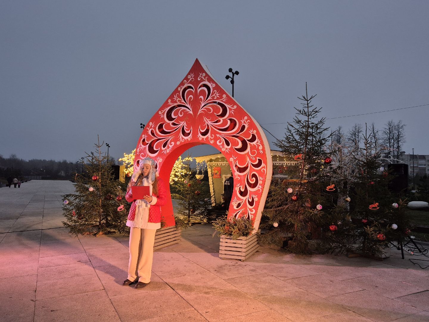 зима в подмосковье, орехово-зуевский округ, ликино-дулево, концерт в парке,