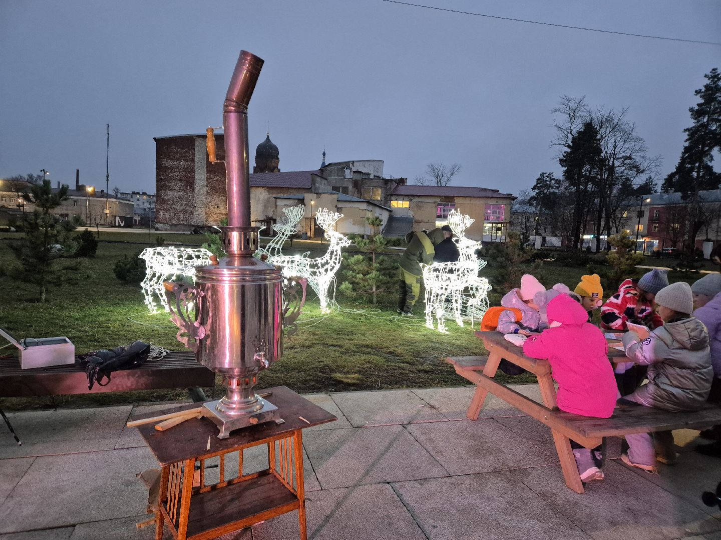 зима в подмосковье, орехово-зуевский округ, ликино-дулево, концерт в парке,