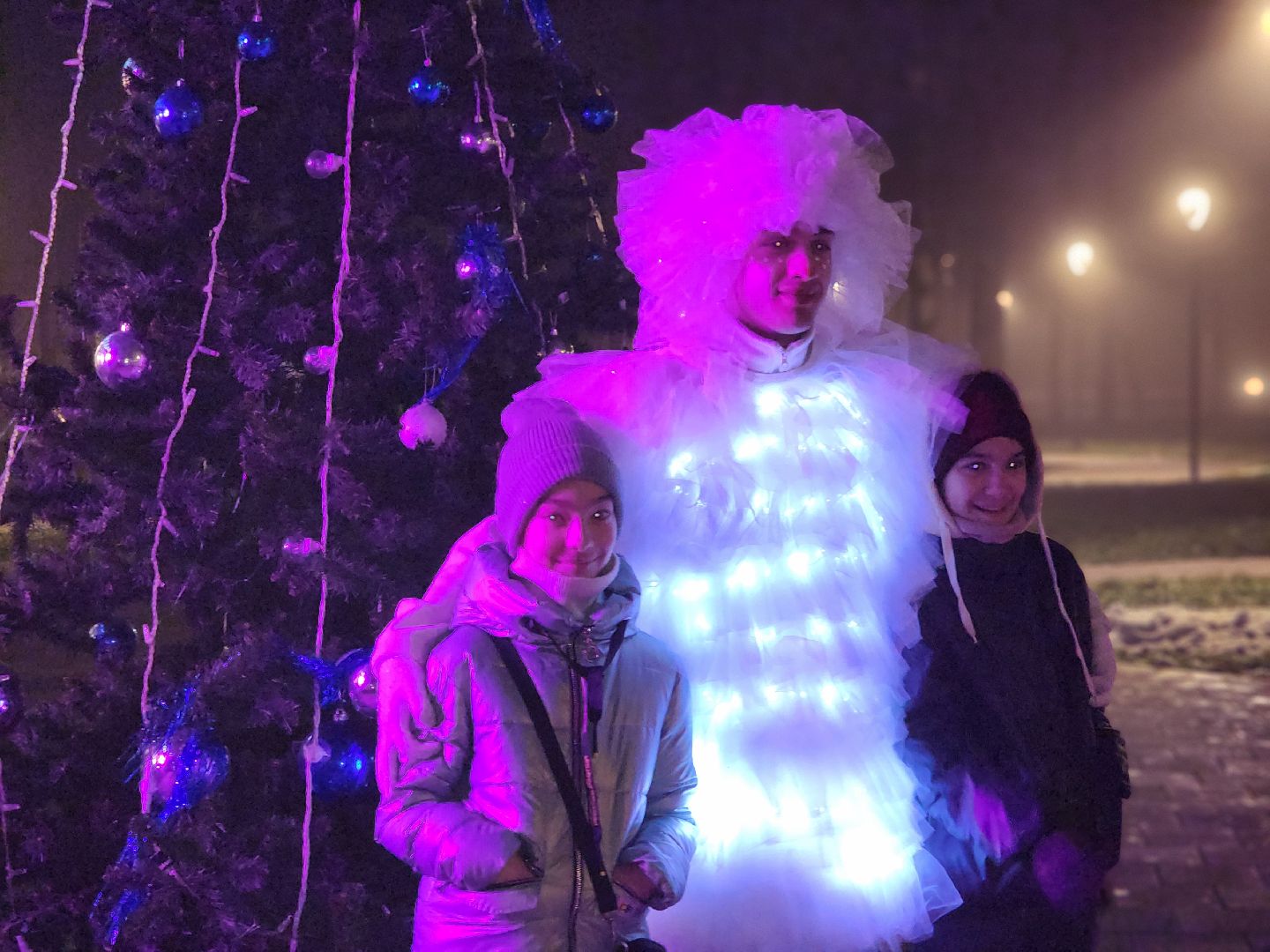 сергиево-посадский городской округ, краснозаводск, парк победы, зима в  подмосковье, зимний сезон в парке, ёлка,