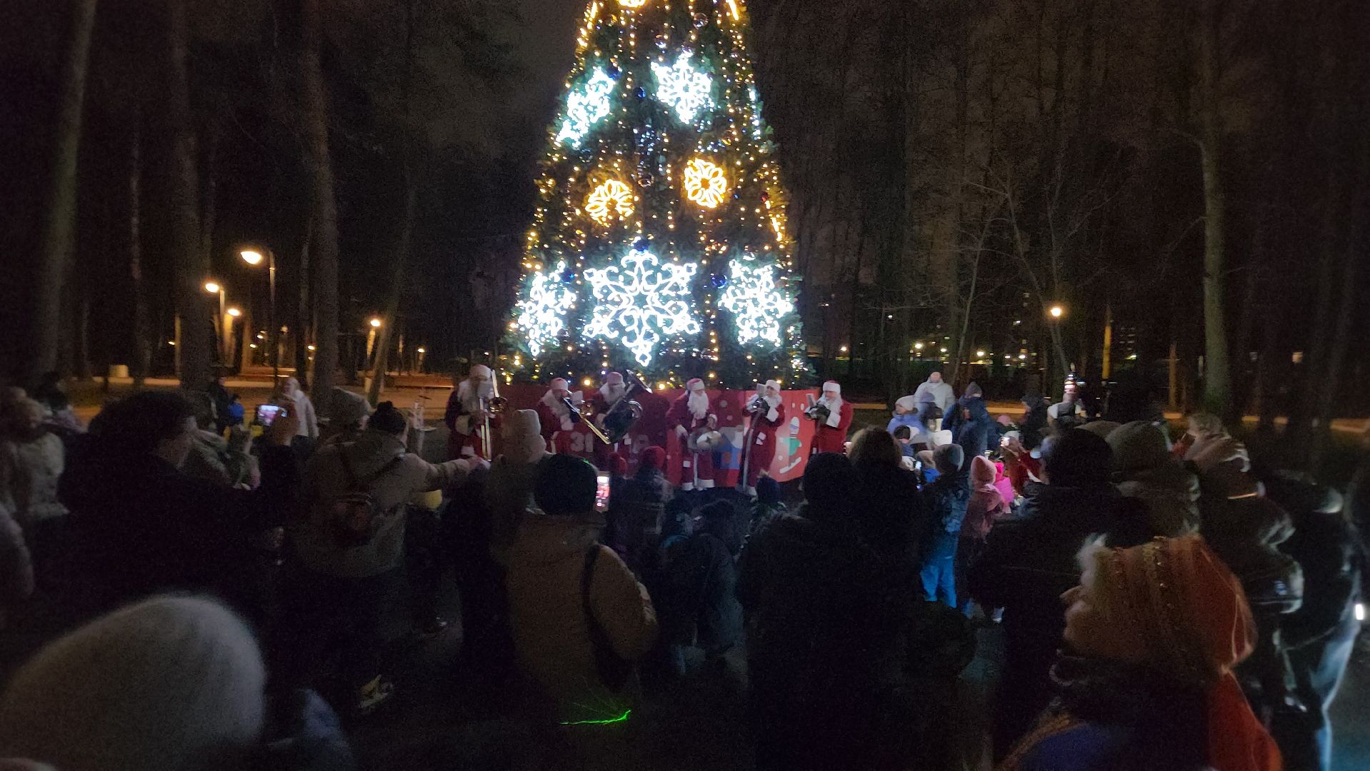 городской парк, красногорск, зажжение елки, дед мороз,