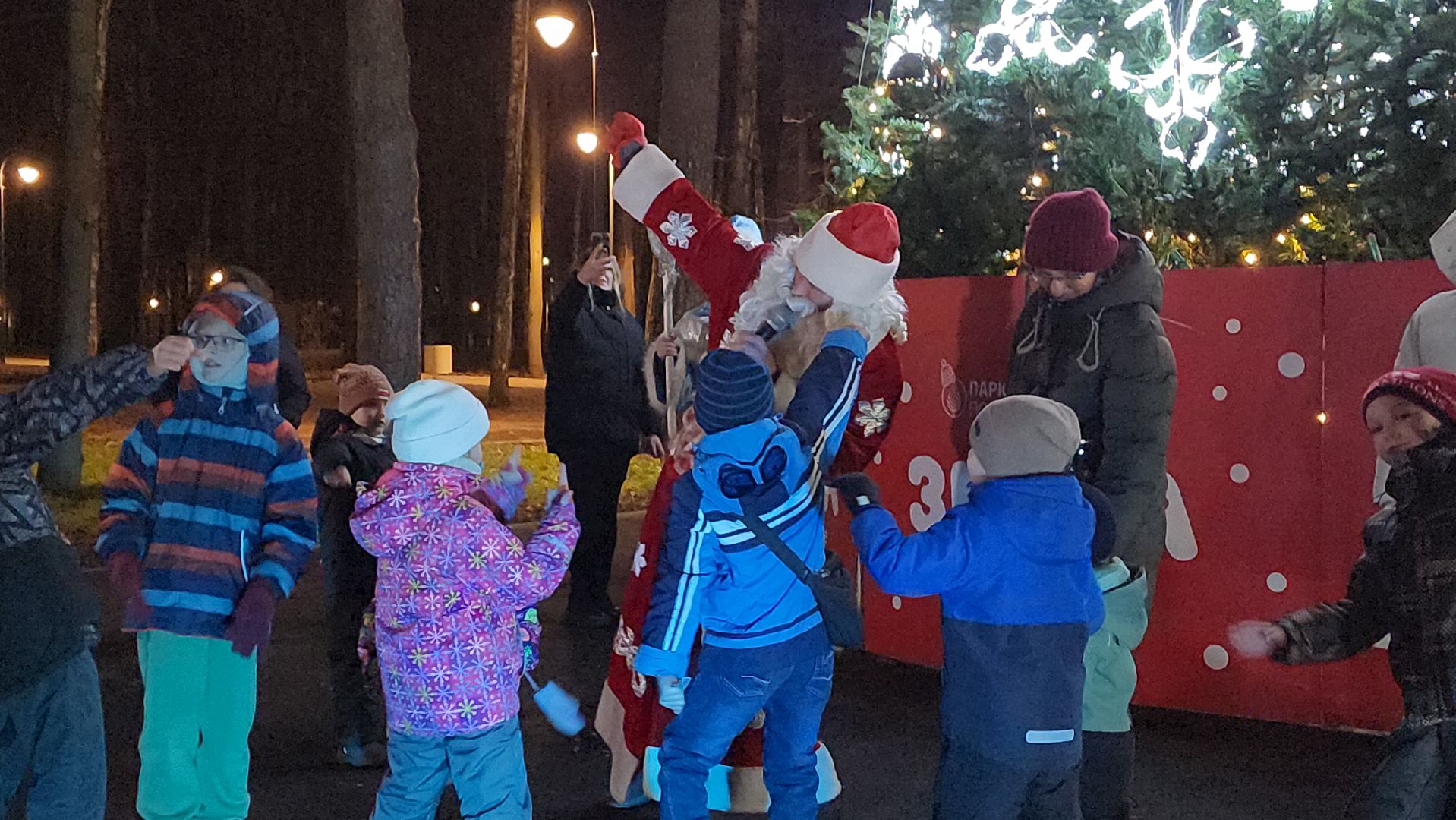 городской парк, красногорск, зажжение елки, дед мороз,