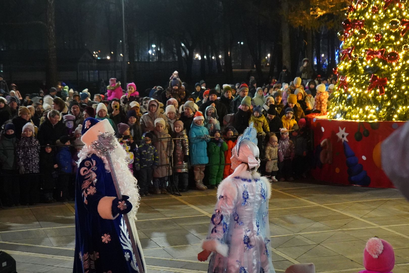 ступино, парк, Дед Мороз, елка,