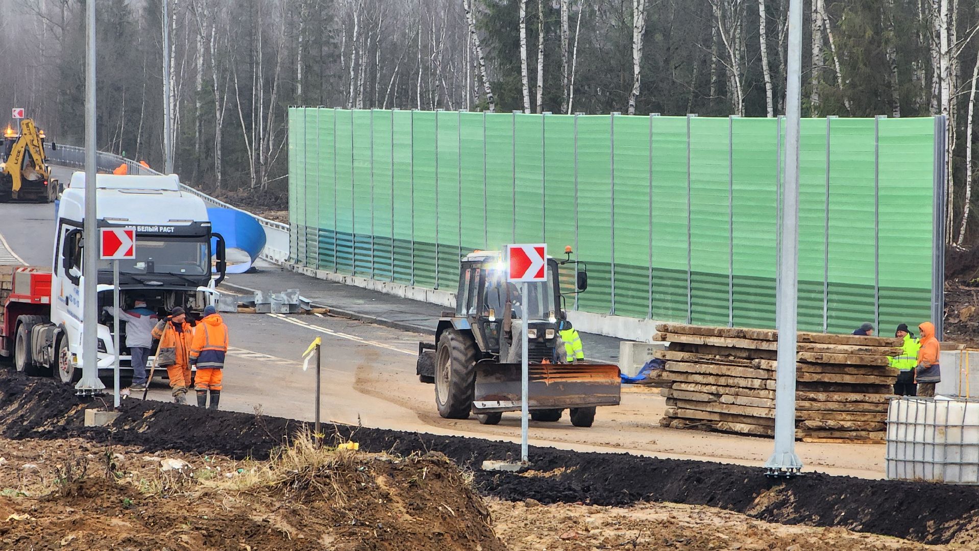 шумозащитные экраны, Лобня, северный подъезд, Дорога,
