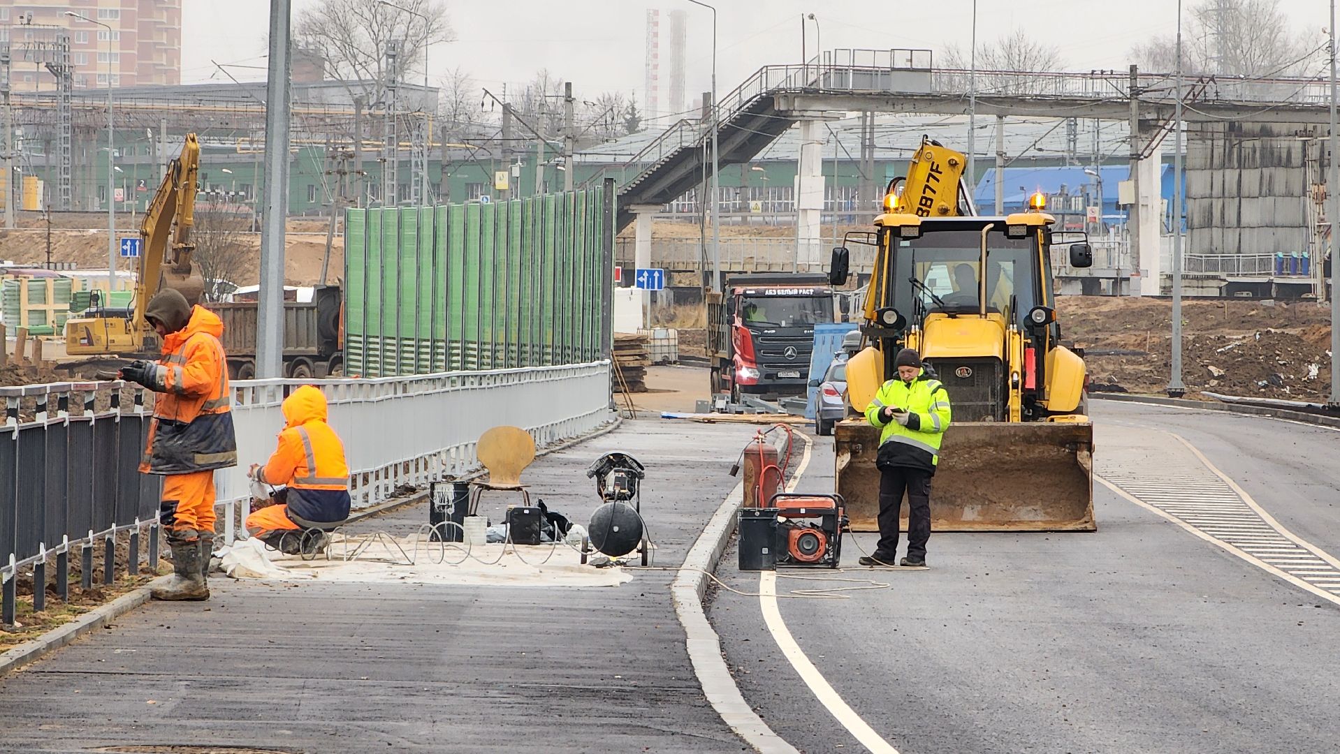 шумозащитные экраны, Лобня, северный подъезд, Дорога,