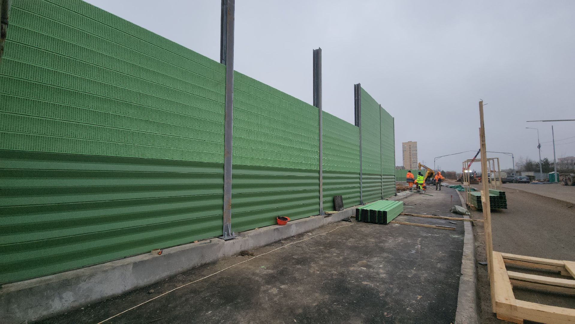 шумозащитные экраны, Лобня, северный подъезд, Дорога,